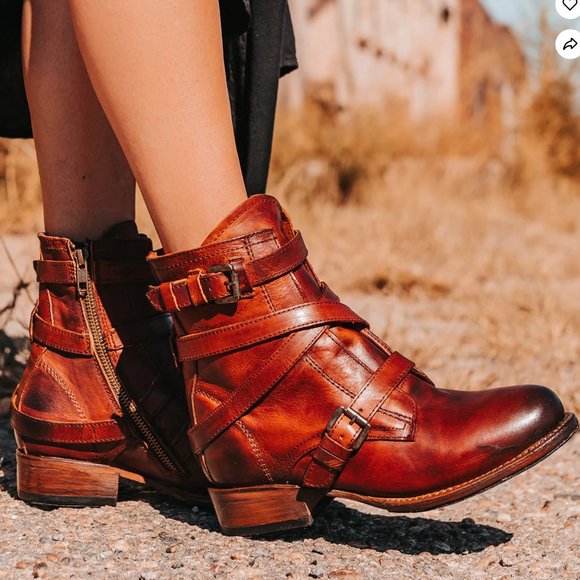 Freebird Raine Strappy Leather boots, 11, cognac - Picture 3 of 9